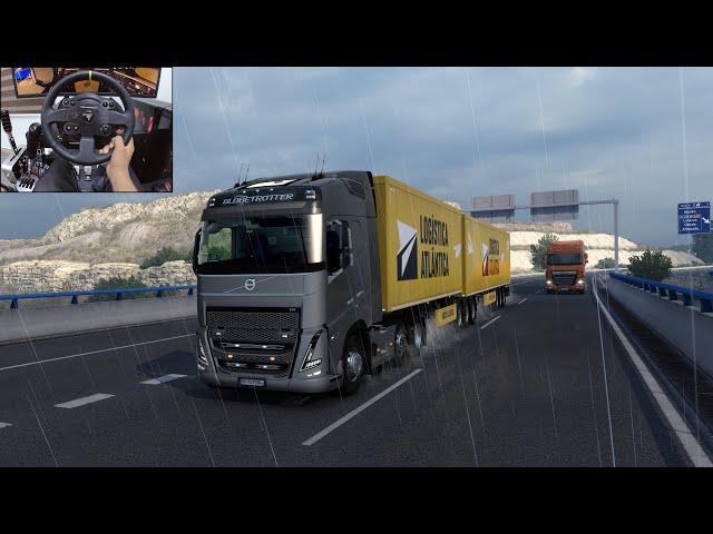 Volvo FH 2022 - Rainy drive - Euro Truck Simulator 2 | Thrustmaster TX