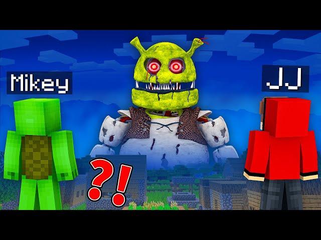 Mikey and JJ Found SCARY SHREK GIANT at Night in Minecraft ! (Maizen)