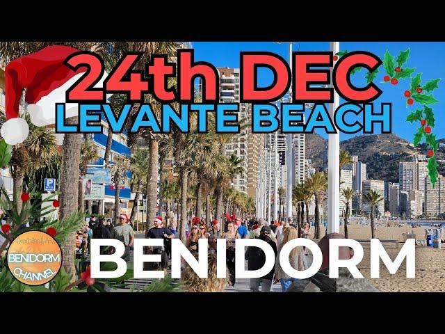 Benidorm - Busy 24th December at Levante Beach