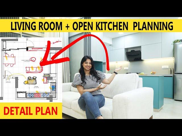 Open Kitchen Design With Living Room | Interior Design Living Room | Kitchen ideas EP 3