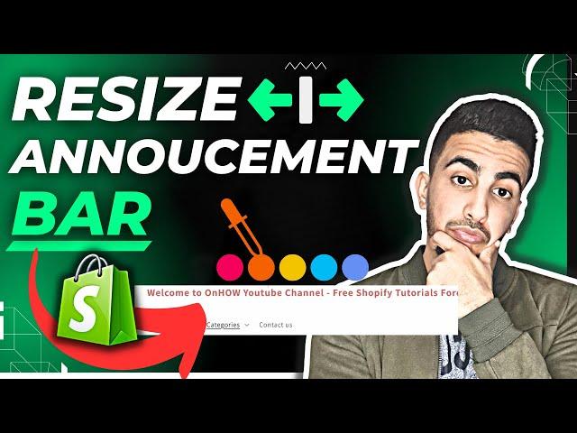 How To Resize Announcement Bar Text In Shopify (Change Color)