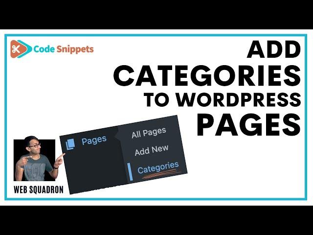 Add Categories to Wordpress Pages Code Snippet - CodeSnippets - Wordpress Tutorial