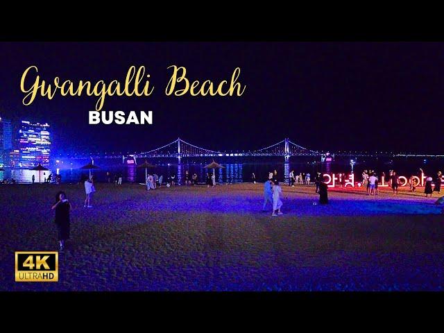 [4K] Soothing Walk Around Gwangalli Beach At Night