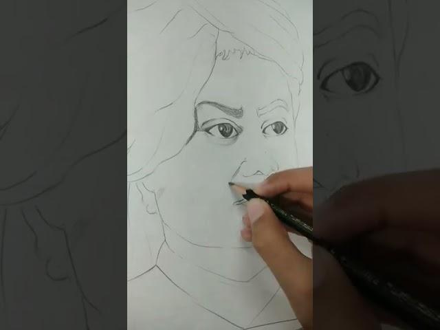 Drawing of Swami Vivekananda #art #shorts #drawing