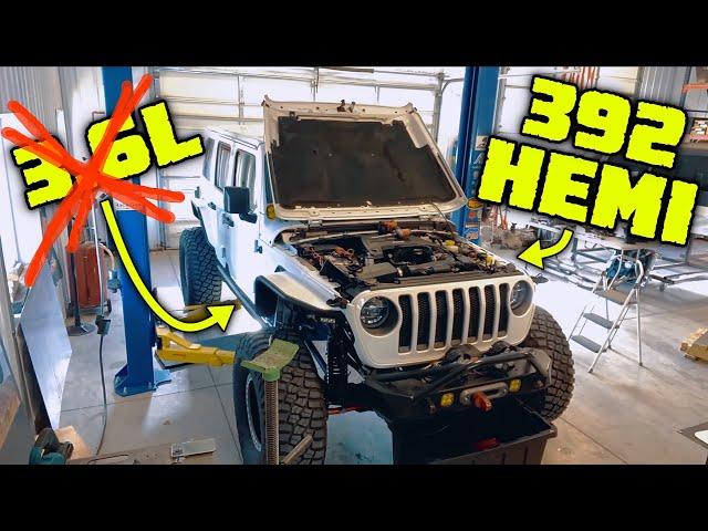 392 HEMI SWAP on a 3.6L Jeep Wrangler JLUR!