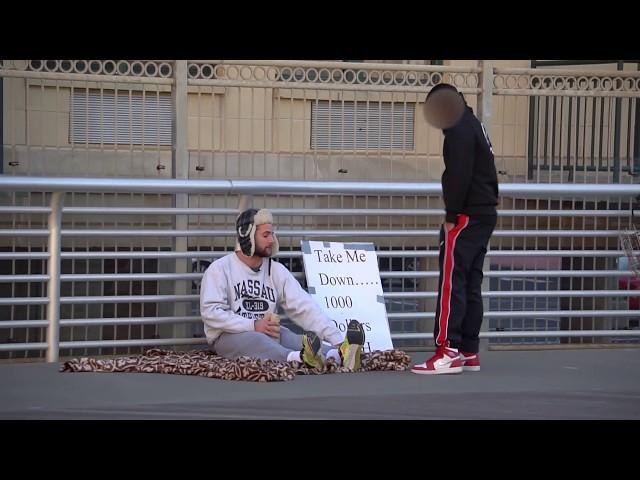 Homeless Wrestler Body Slams Guy on Beach