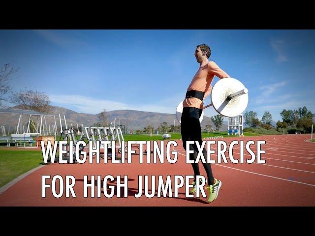 Weightlifting exercise for increase vertical jump - high jumper training.