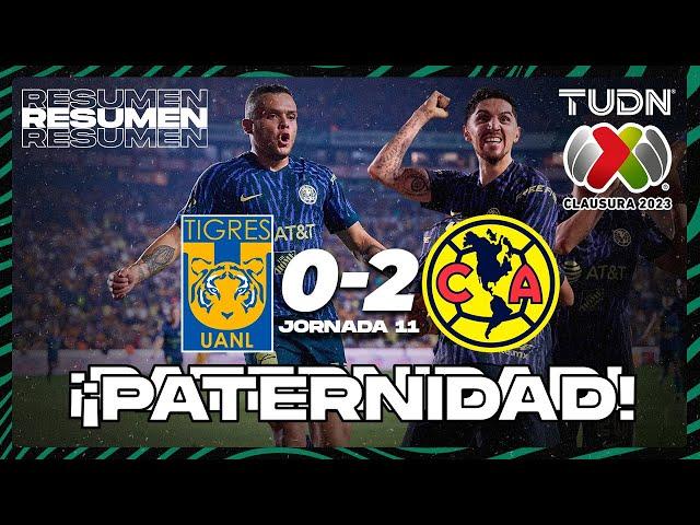 Resumen y goles | Tigres 0-2 América | Liga Mx - CL2023 J11 | TUDN