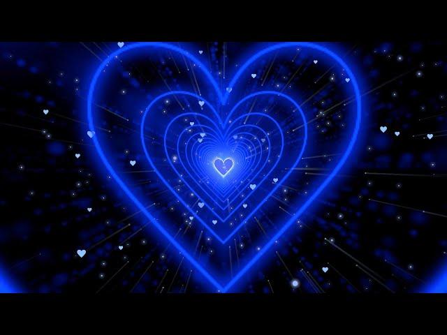 Heart TunnelBlue Heart Background | Neon Heart Background Video | Wallpaper Heart [10 Hours]