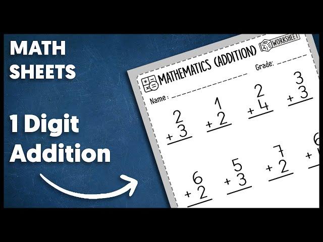 1 Digit Addition Worksheets | Math Worksshets