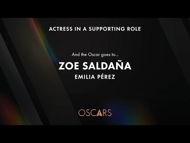 Zoe Saldana Wins Best Supporting Actress – Oscars 2025 Emotional Moment!