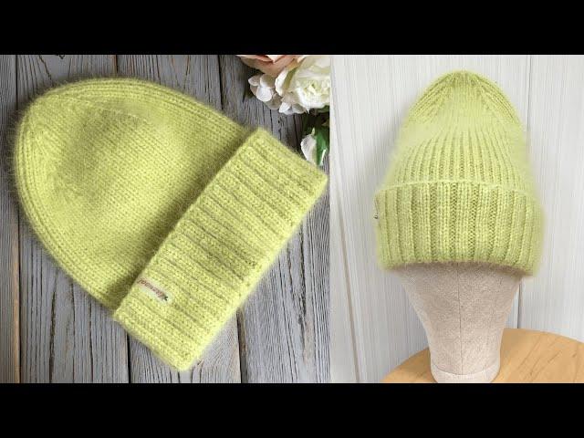 ТЕПЛАЯ, МОДНАЯ, СТИЛЬНАЯ ШАПОЧКА"LUNA" ИЗ ПУХА НОРКИ! KNITTEDHAT.