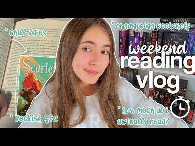 WEEKEND READING VLOG ️ *reading, reorganizing books, q&a, how much i read, + more