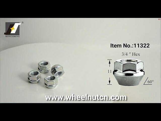 11311 3/4" Hex 0.43" Open End Bulge 12x1.25 Lug Nuts