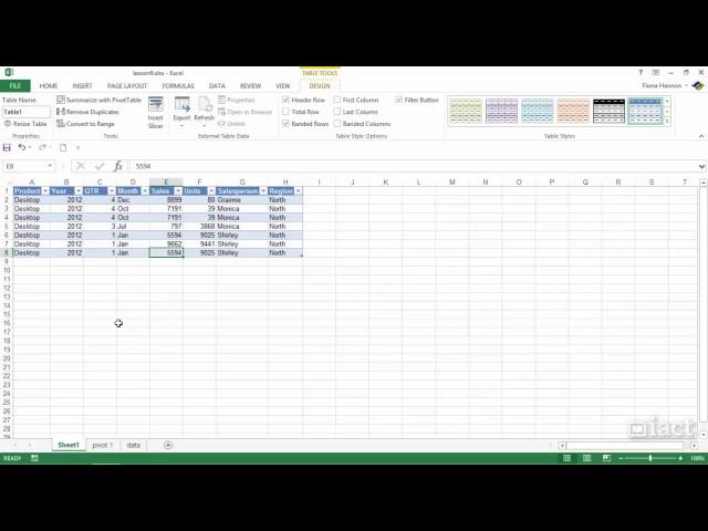 Drill Downs - Excel 2013 Pivot Tables