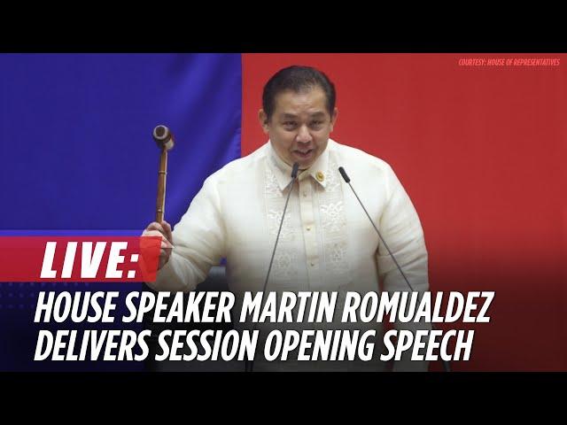 LIVE: House Speaker Martin Romualdez delivers speech at the opening of session on November 25