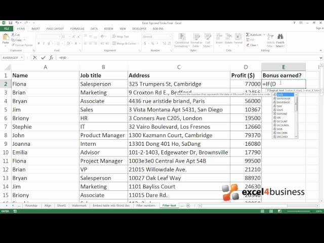 How to Use IF Formulas in Excel