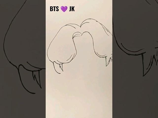 BTS JK DRAWING..️Tutorial #army #jungkook #shorts #btsarmy #jhope #jin #suga #taehyung #howtodraw