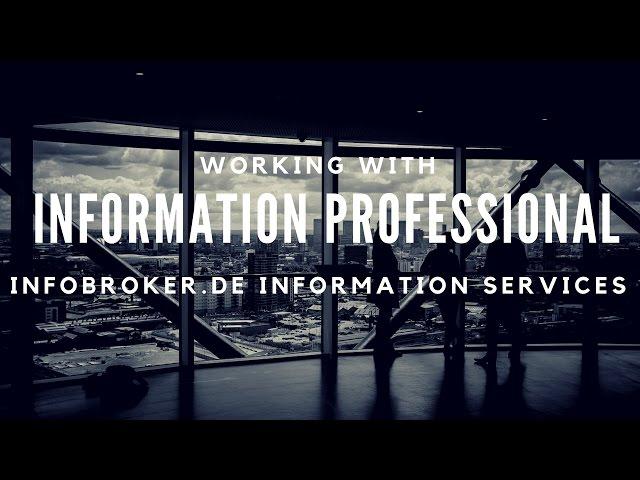 Using infobroker to search worldwide for professional information