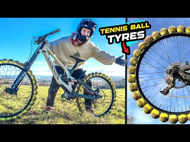 TENNIS BALL TYRES ON MY DOWNHILL BIKE!