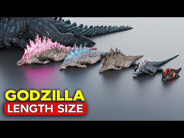 GODZILLA Length Size Comparison | Minilla vs Godzilla Earth