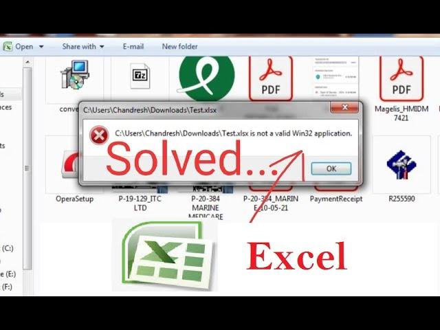 Not a valid Win32 application Error Solved Excel | Win32 application  | Excel Error Win32 applicati