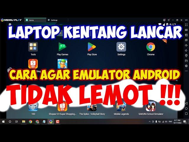 cara setting emulator android agar tidak lemot