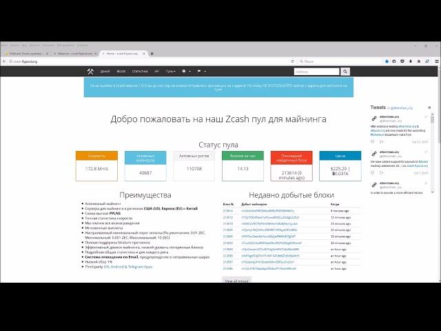 Как майнить криптовалюту Zcash на пуле flypool