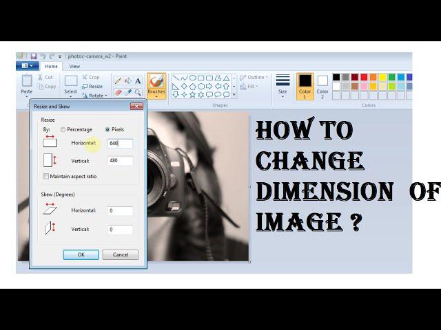 How to change dimension of image