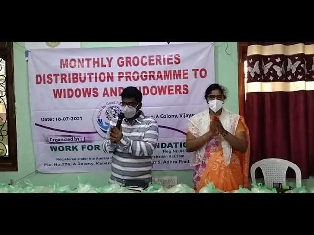 Monthly Groceries Distribution Programme For Widows and Widowers.