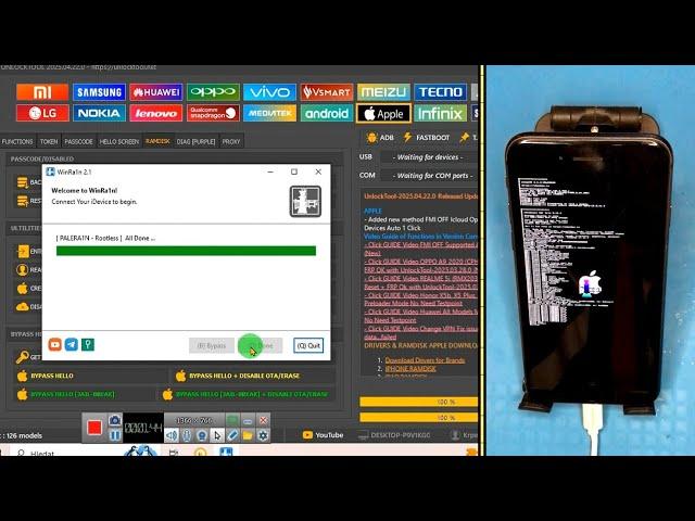 iPhone 8 Bypass iOS 16.7.11 Method Jailbreak Hello Screen with UNLOCKTOOL