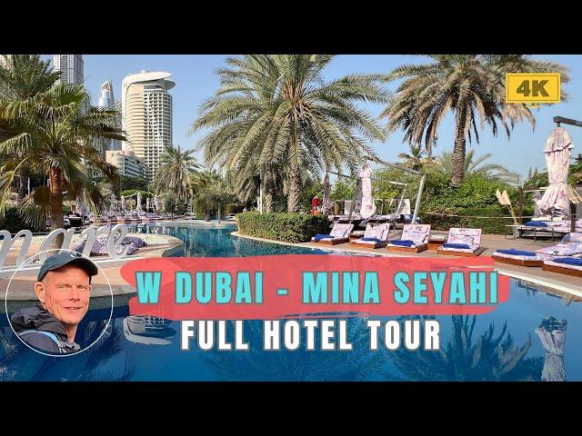 W Dubai Mina Seyahi - Full Hotel Tour - Breakfast - Pool - GYM - SPA - Restaurant - [4K]