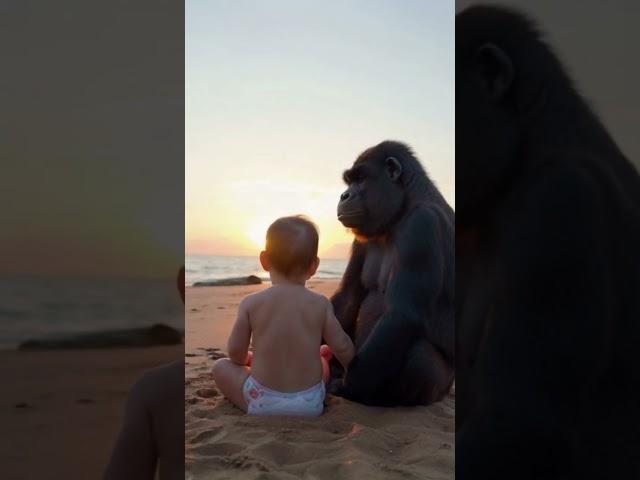 Gorillas and babies together. #cute #animals #baby #gorilla