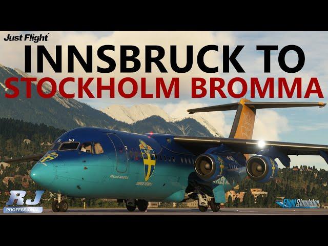 Just Flight RJ Professional - RJ100 Ops - Innsbruck to Stockholm Bromma on VATSIM!