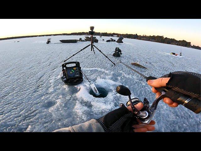 Record HEAT WAVE Ice Fishing! (Flash Bite Walleyes Underwater)