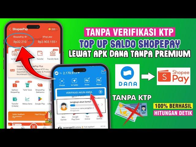 TANPA PREMIUM 2 CARA TOP UP SALDO SHOPEPAY DARI DANA - TRANSFER DANA KE SHOPEPAY LEWAT DANA