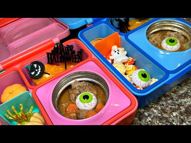 Un delicioso lonche escolar calientito con el tema de Halloween  #schoollunch #fatimaslunchideas