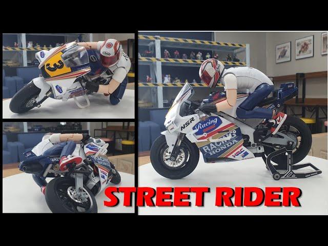 STREET RIDER VERSION OF 1/8 RC MOTORCYCLE NSR500 WITH 3D PRINTED NEW COWL_EP146