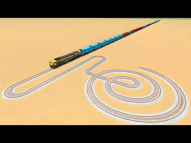 IMPOSSIBLE TRAIN CROSSING TRACK END POINTUTRUN MULTIPLE CIRCLE TRAICK RAILWORK 2024