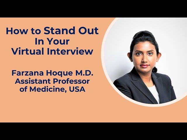 How to Stand Out in Your Virtual Residency/ Fellowship Interview #residency #virtual #img