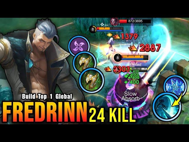 24 Kills!! Fredrinn with Hybrid Build 100% Deadly!! - Build Top 1 Global Fredrinn ~ MLBB