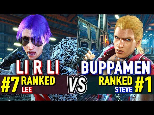 T8  LI R LI (#7 Ranked Lee) vs BUPPAMEN (#1 Ranked Steve)  Tekken 8 High Level Gameplay