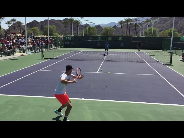 Dominic Thiem & Philipp Kohlschreiber  | Indian Wells Practice 3.12.16 (Court Level 60 fps)