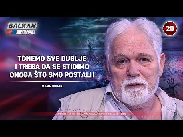 INTERVJU: Milan Brdar - Tonemo sve dublje i treba da se stidimo onoga što smo postali! (21.6.2024)