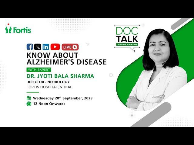 Dr. Jyoti Bala Sharma on "Know About Alzheimer's Disease"