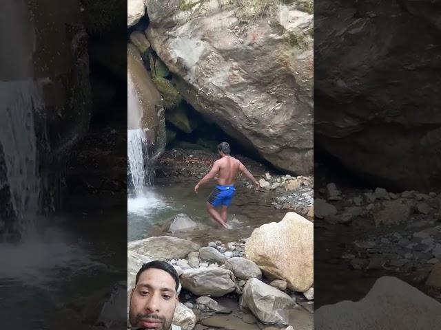 ice bath  #waterfall ankit baiyanpuria #nature body building motivation #lifeisbutadream