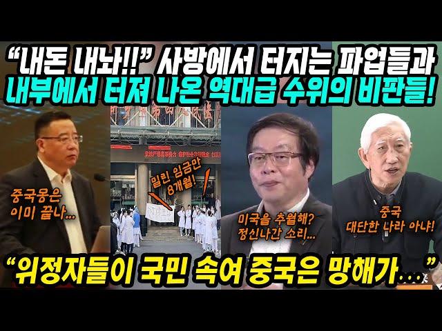 중국반응│중국 내부에서 터져나온 용감한 지식인들의 역대급 수위 비판들│인민들 속이는 가짜 전문가들│사방에서 울리는 곡소리.. 중국 망해가…│중국어로[路]