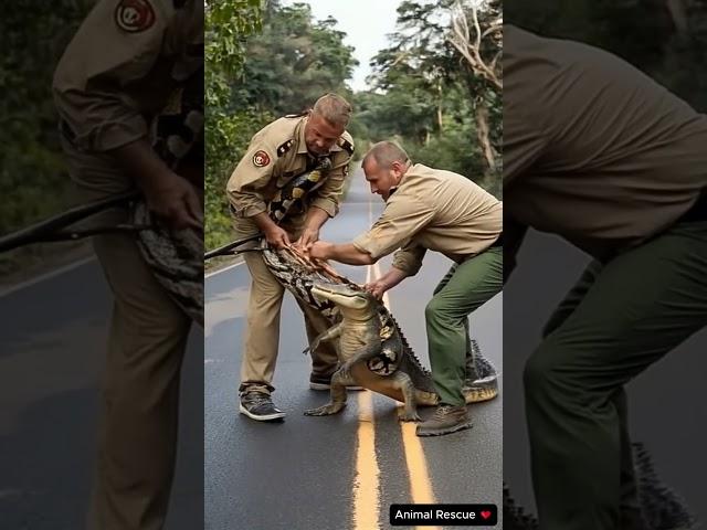 Heroic Wildlife Rangers Battle Mighty Crocodile in Intense Jungle Rescue!   #animalrescue