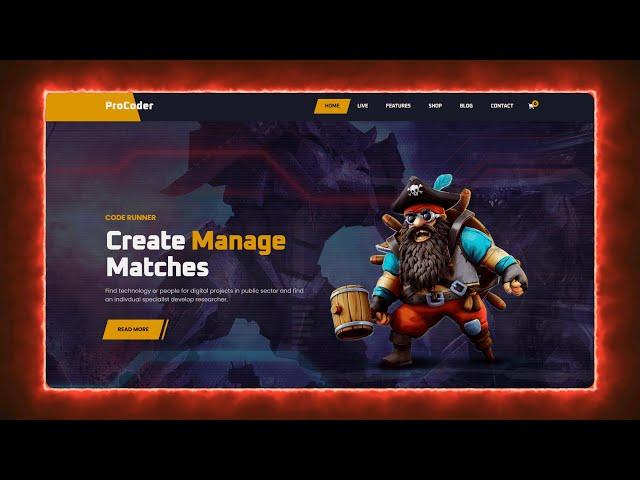 Create A Gaming Website using HTML and CSS - Step by Step Tutorial