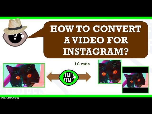 How to resize video for Instagram square format | 1:1 ratio cut or pad to 1:1 #ffmpeg #TheFFMPEGGuy